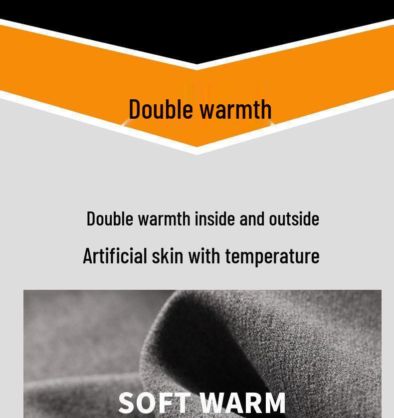 Мужская двухсторонняя бархатная теплосберегающая футболка с длинным рукавом и полуворотником под горло для зимы