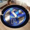 FC Schalke 04 Round Area Rug,Carpet Rug for Living Room Bedroom Sofa Playroom Decor,Non-slip Floor Mat