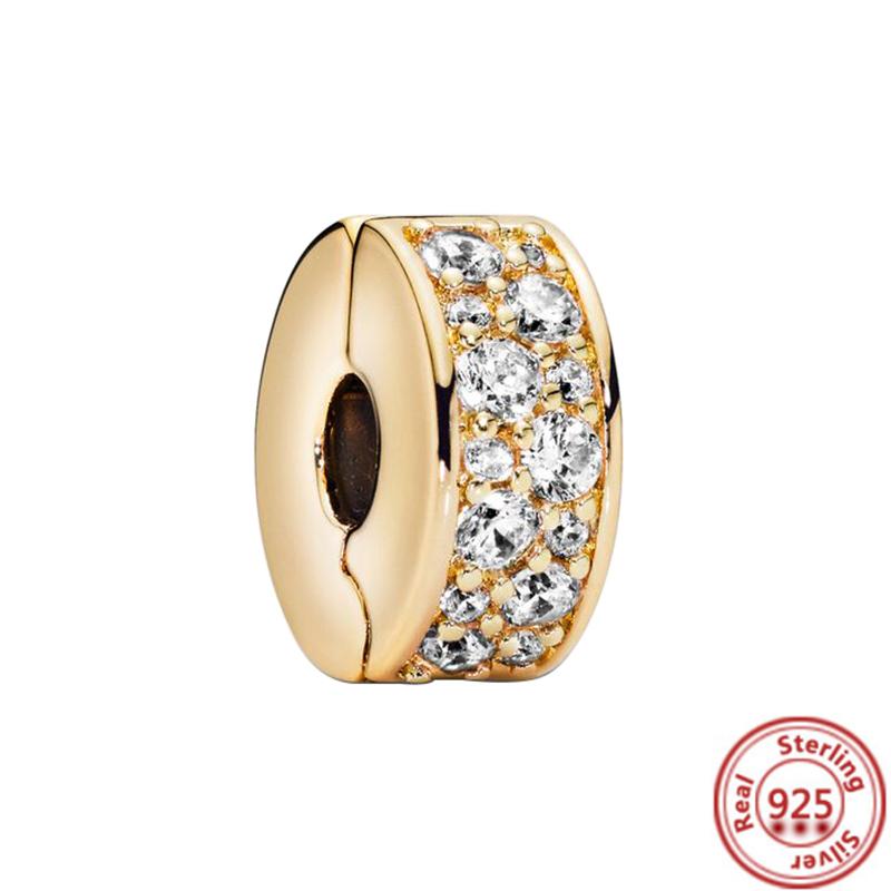 Медь 925 пробы Золотое Сердце Любви Четырехлистный Клевер Ангел Солнце Дерево Перья DIY Бусины Подходят для Оригинального Шарм-браслета Pantaro Мелкий Циркон