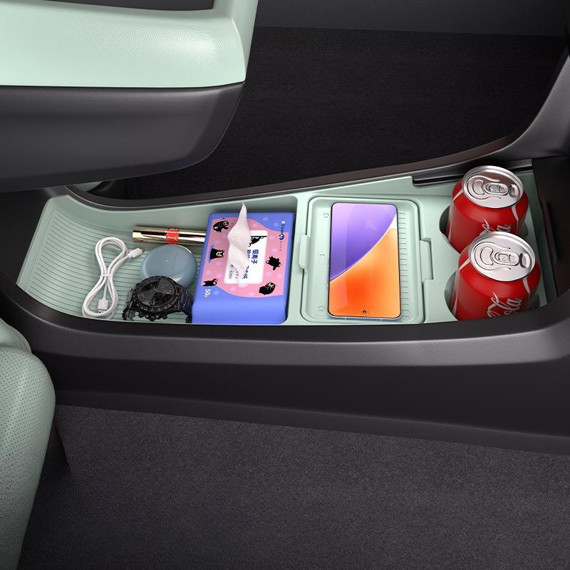 For Dongfeng Nami Nano 06 2025 Car Central Control Storage Box Under Armrest Organizer Pad Dustproof Silicone Cup Holder Case