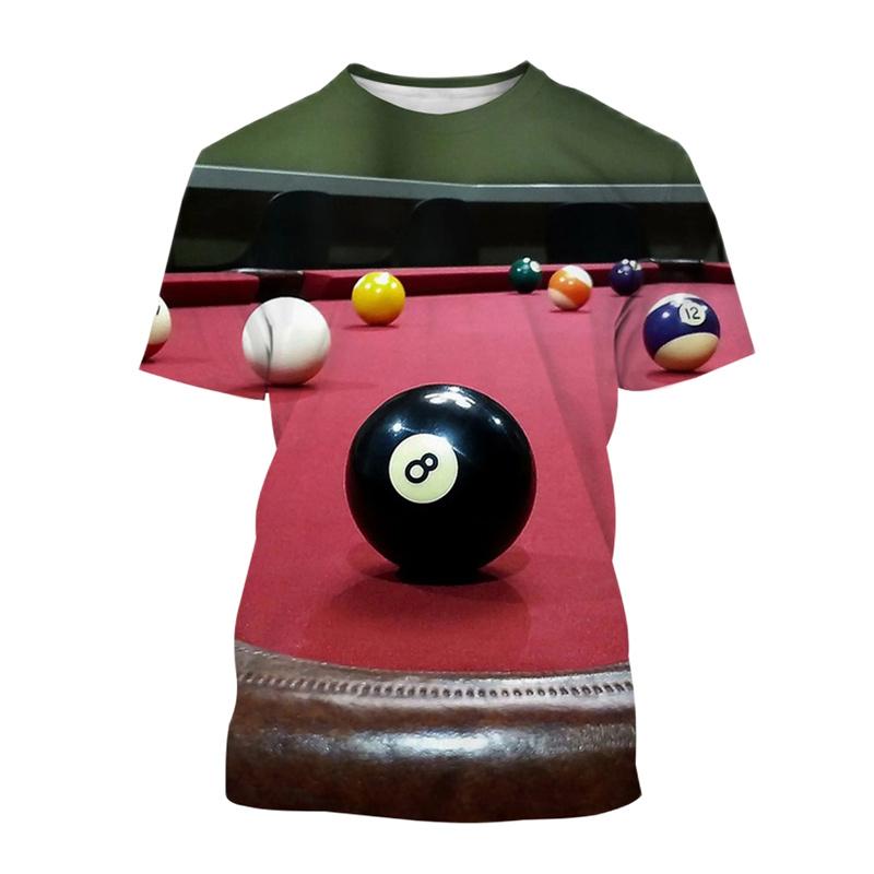 Модная футболка с принтом «Бильярд» 3D для мужчин, футболки для фитнеса и спортзала, женская одежда, уличная одежда, мешковатые футболки унисекс, топы