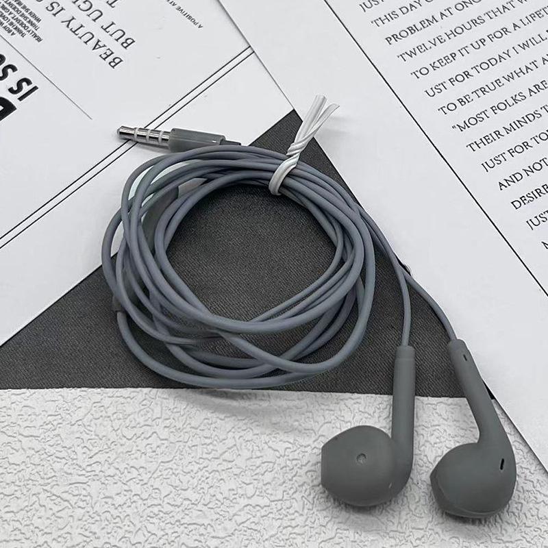 3,5-миллиметровый разъем Candy Color Macaron Проводная гарнитура-вкладыш с микрофоном для музыкальных звонков Студенческая деловая простая проводная гарнитура унисекс