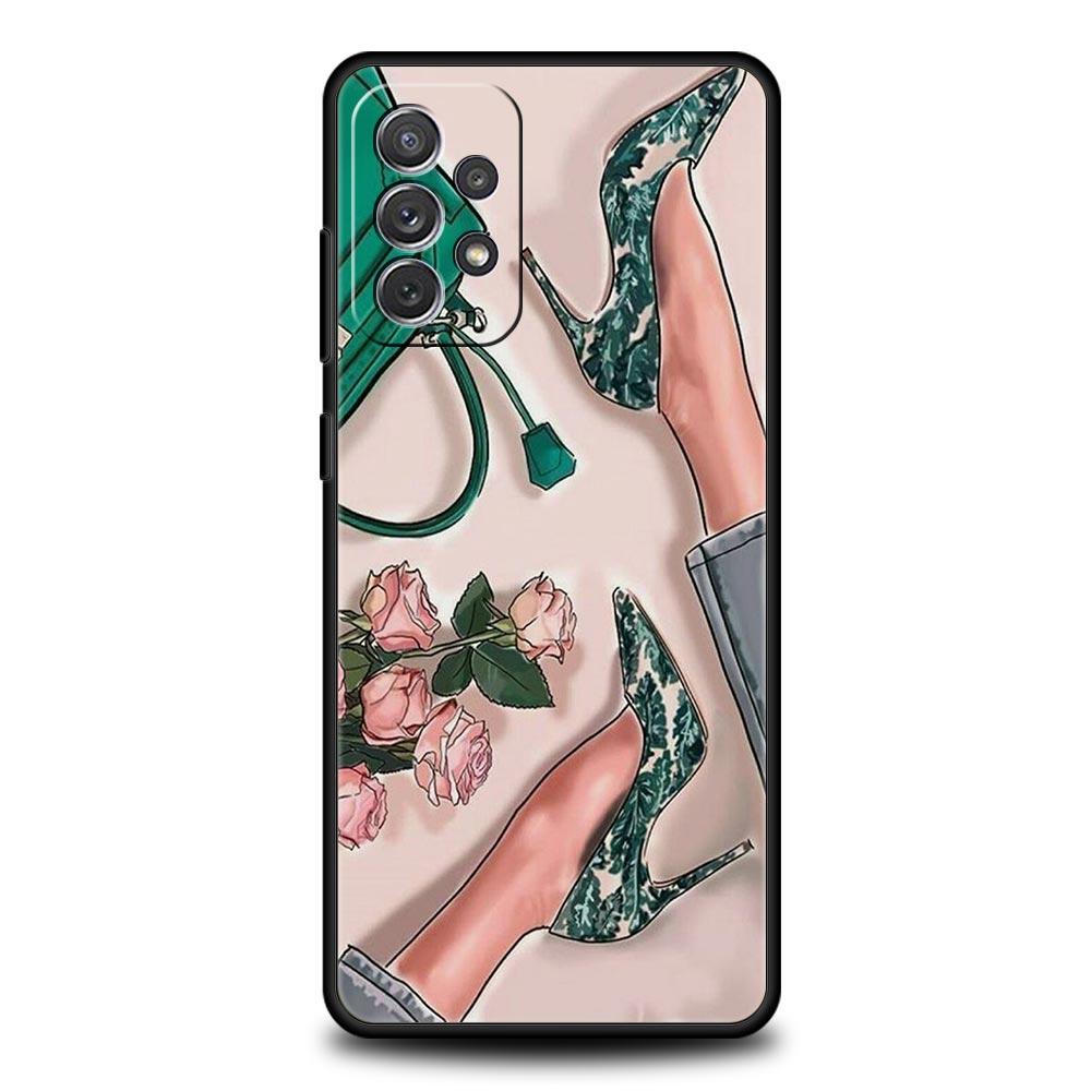 Чехол для телефона с высоким каблуком для девушки, женщины, для Samsung Galaxy A17 A07 A55 A35 A25 A15 A05 A33 A31 A23 A21s A13 A41 A73 A53 A51 A715G