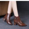 Soft Leather Women Ankle Boots,Bowtie Winter Shoes,Short Botas,Pointed Toe,Strange Heel,Brown,Black,Wine-red