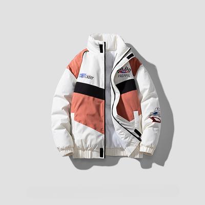 Зимняя модная брендовая мужская утепленная одежда с воротником-стойкой, подходящая по цвету, на хлопковой подкладке, японская трендовая свободная куртка с хлопковой подкладкой