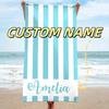 Striped Beach Towels Custom Name Beach Towel 3D Printed Microfiber Beach Towel Water Absorbing Personalized Quick-Dry Bath Towel