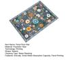 Floral Floor Mat Stain Resistant Washable Non-Slip Area Rug Thick Faux Wool