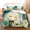 New Game Nahida Genshin Impact Bedding Collection Cartoon Anime ThreePiece Set Adult Kid Bedroom Duvetcover Collections 3D Kawaii Girls
