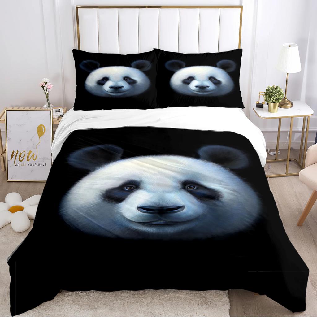 Cute Panda Duvet Cover Cartoon Kawaii Comforter Bedding Sets Soft Quilt Cover And Pillowcases For Teens SingleDoubleQueenKing
