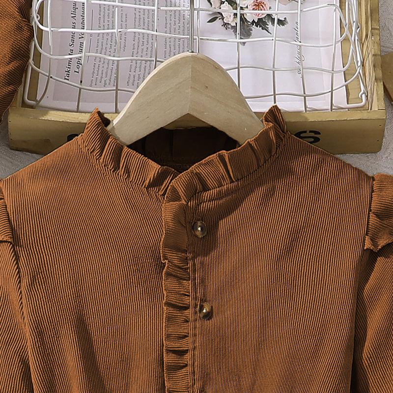 Европейское ретро-платье с длинными рукавами для девочек, 6-12 лет, коллекция осень/зима.