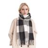 Ladies Ethnic  Retro Sassel Head Cape Thick Color Striped Shawl Scarf