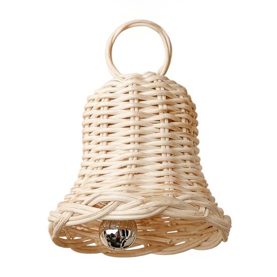 Decorative Bells for Home Christmas Bells, Rattan Wicker Bell Decoration, Handmade Pendant, Hanging Toy Holiday Parties Farmhouse Style Ornaments
