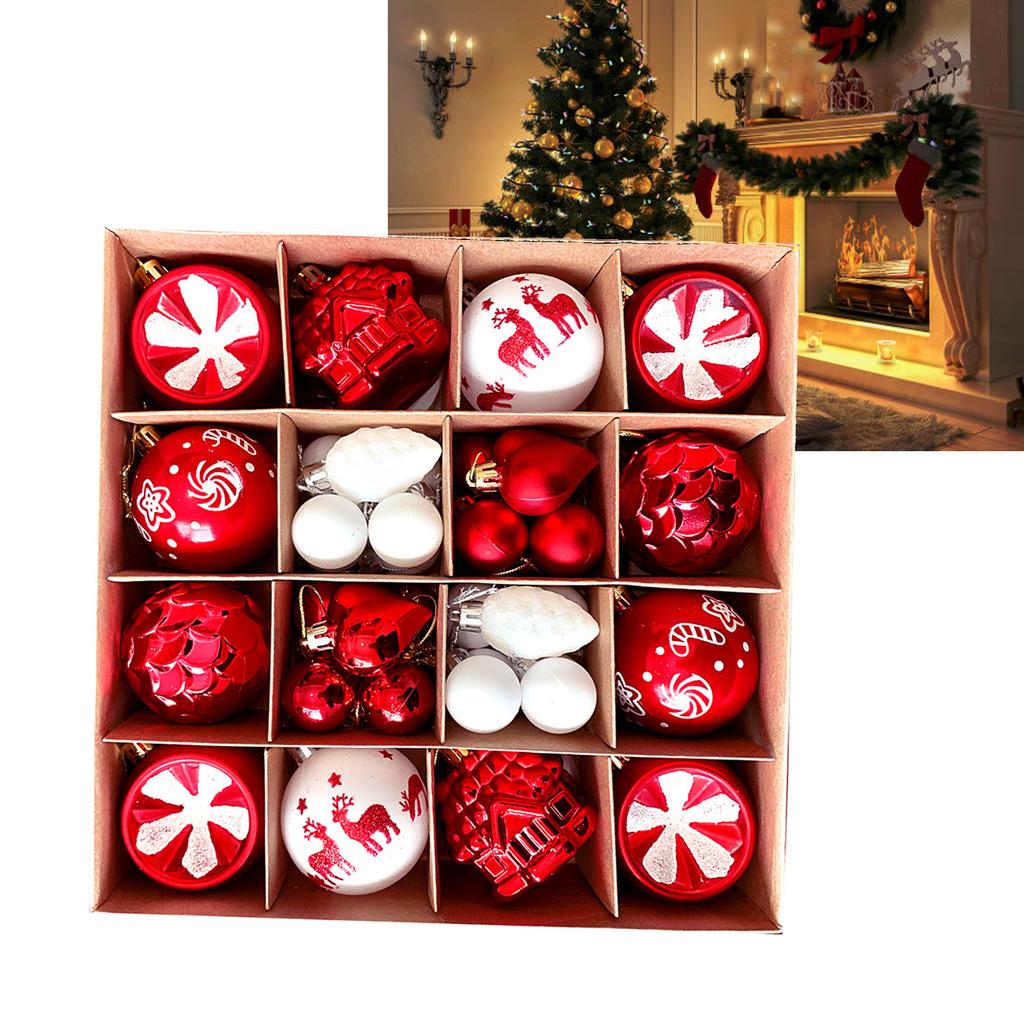6 см Рождественский шар, украшение, окрашенный, гальванизированный, пластиковый, декоративный набор шаров для рождественской елки для внутреннего праздника