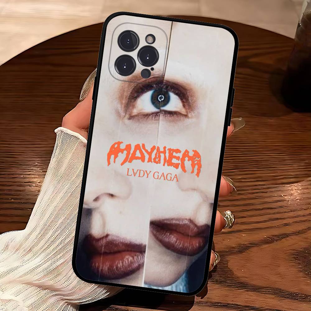 Чехол для телефона Singer L-Lady Gaga для IPhone 17 16 15 14 13 12 11 Pro Max Plus Mini Силиконовый Черный Чехол