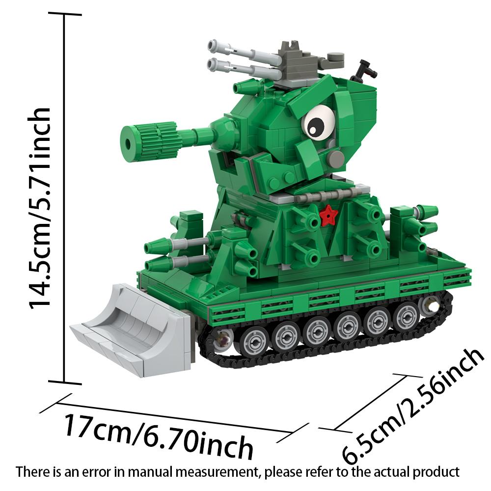 MOC Military Tank Building Blocks Heavy KV44 Tank Model Vehicle with Dozer Blade Classic Toys Adult Collections Gifts