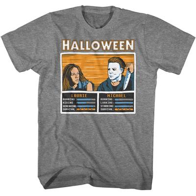Halloween Video Game Versus Graphite Heather Adult T-Shirt