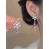 Chynian Earrings Snowflake Winter Ladies' Popularity Earrings Christmas Cute Asymmetrical Zirconia Luxury Platinum Plated Compatible with Metal