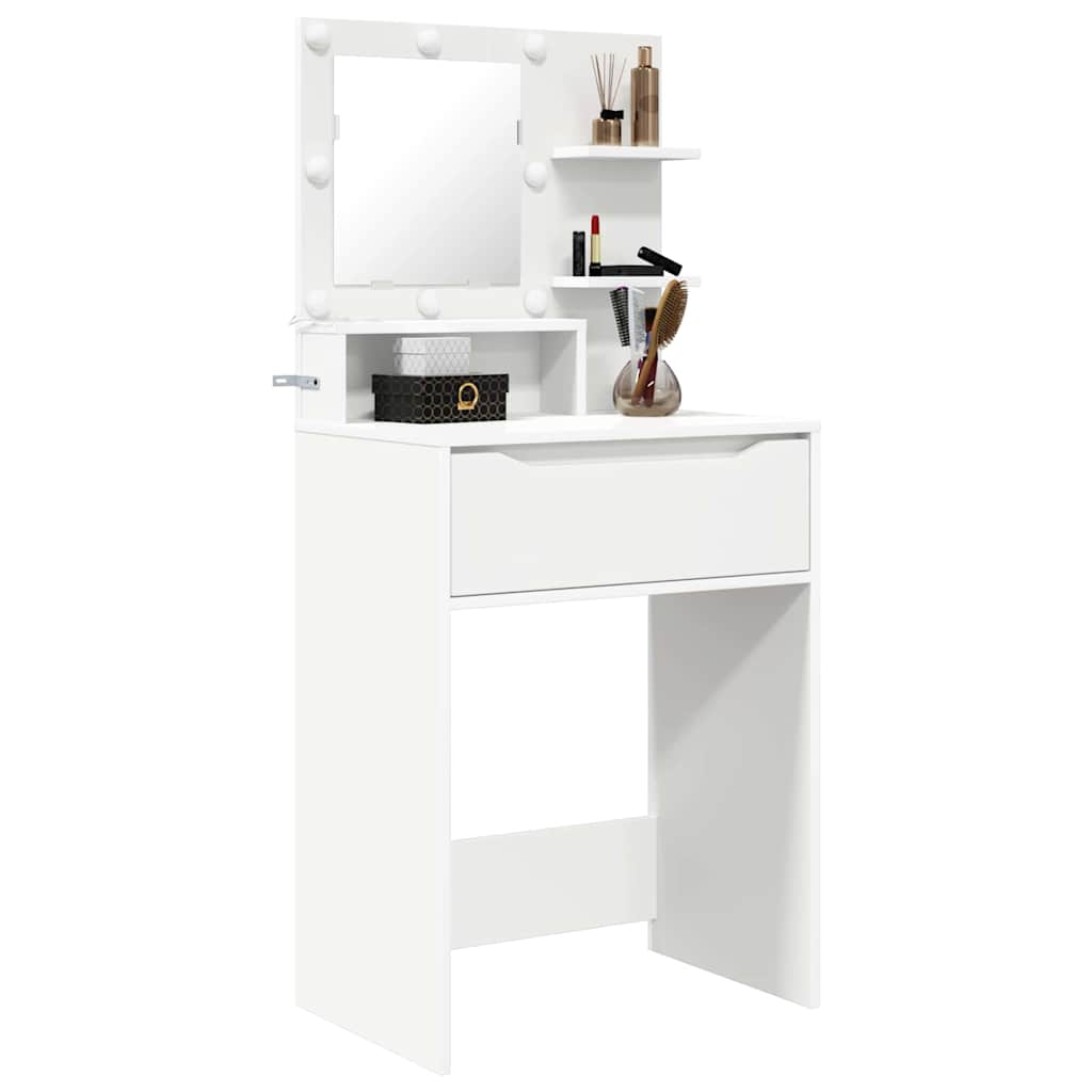 Bedroom Vanity Table with Shelf White 80 x 39.6 x 135 cm