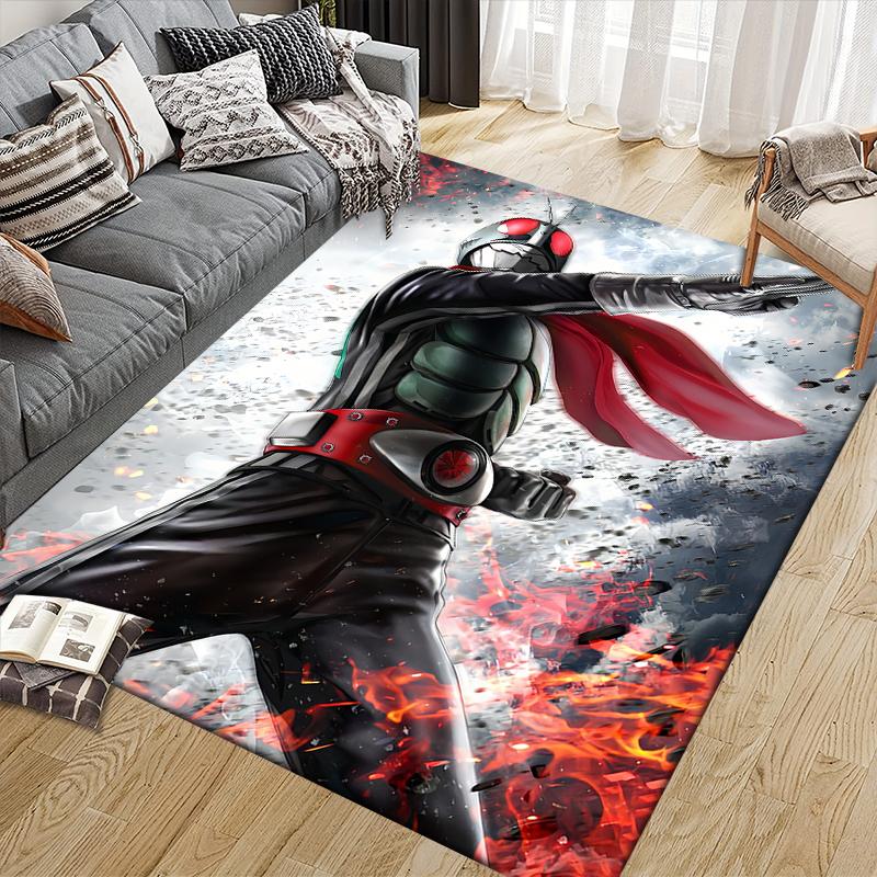 Kamen Rider classic theme poster Square Area Rug, Non-Slip Floor Mat for Home Office, Perfect Gift for Fans.chl