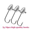 3g 5g 7g 10g Jigging Hooks 10Pcs/set Fishing Carbon Steel Fine Hook Fishing Tackle for Worm Jig Head Hook for Fishing Accessory
