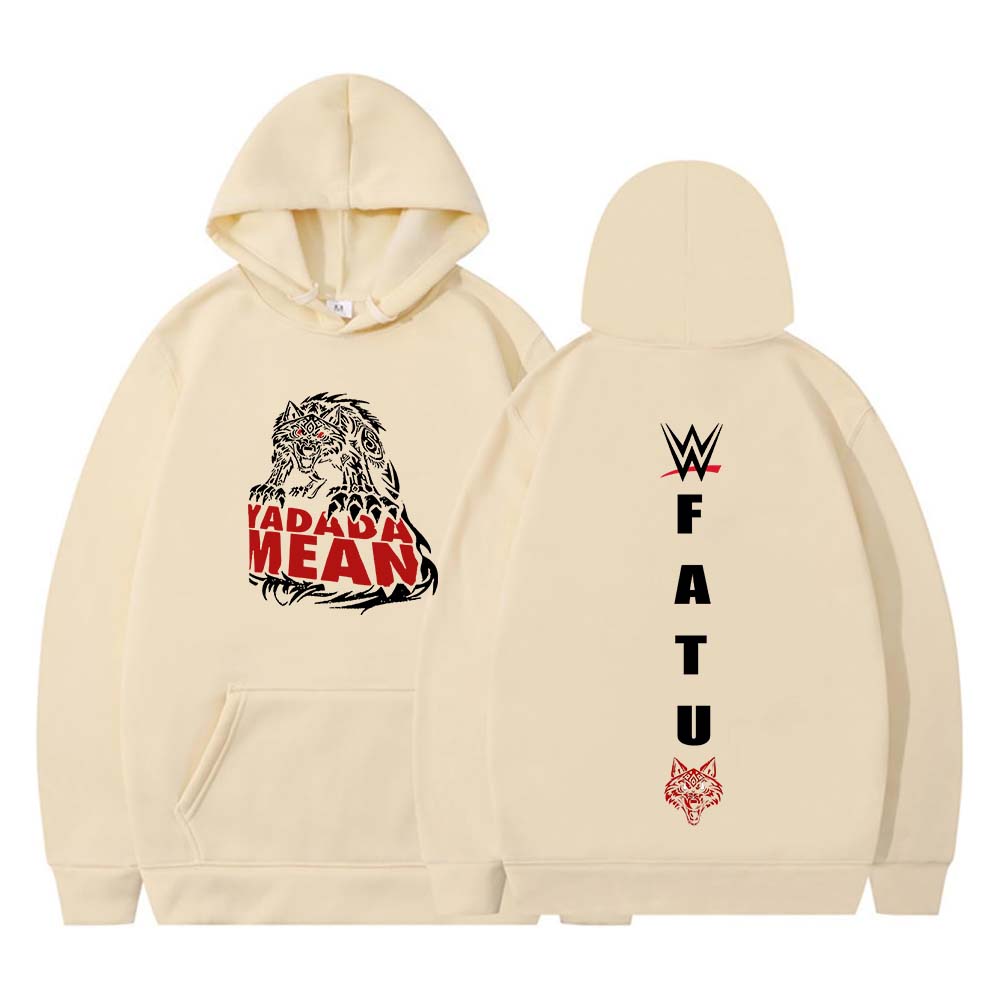 Худи Jacob Fatu Tribal Wolf Yadada Mean Худи Jacob Fatu Мужские Женские С Длинным Рукавом Уличная Одежда Хип-Хоп Толстовка Одежда Y2K