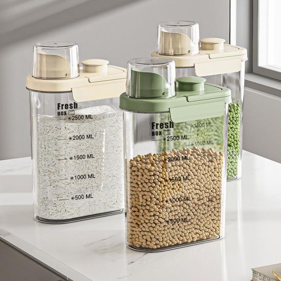 Диспенсер для сухих продуктов с ручкой, влагозащищенный и пыленепроницаемый, прозрачное ведро для рисовых зерен, пластиковый резервуар большой емкости для соевой муки