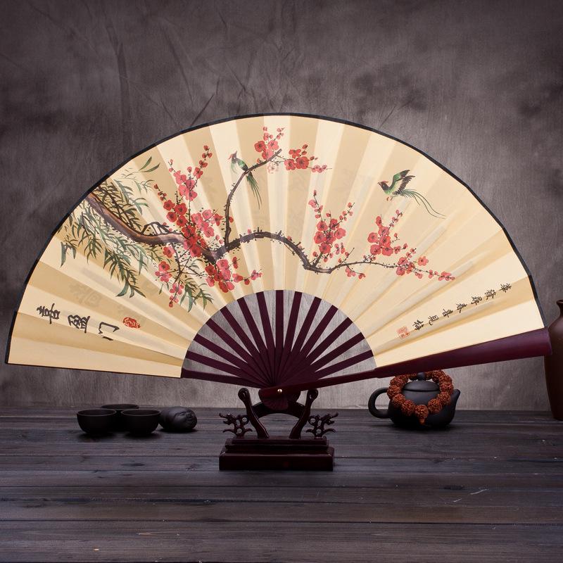 8-дюймовый складной веер в старинном стиле: Китайский мужской портативный рекламный вентилятор