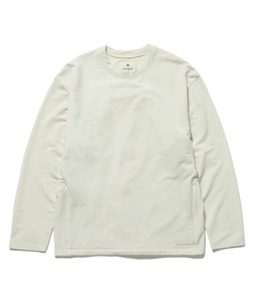 Snow Peak Wool Sweatshirt Pullover Size SW-24AU010, Oatmeal, L, Men's/Women's, Tops/Sweatshirt