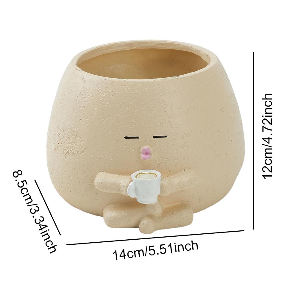 New Cute Flower Head Planter with Drainage Hole Creative Succulent Plant Pots Succulent Pots Ornament for Indoor Outdoor Plants