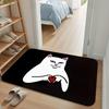 Фэнтези Черный и Красный Кот Любовь Дверной Коврик День Святого Валентина Напольный Коврик с Мультяшным Котом Вход Кухня Декор Передней Двери Коврик Веселый Коврик
