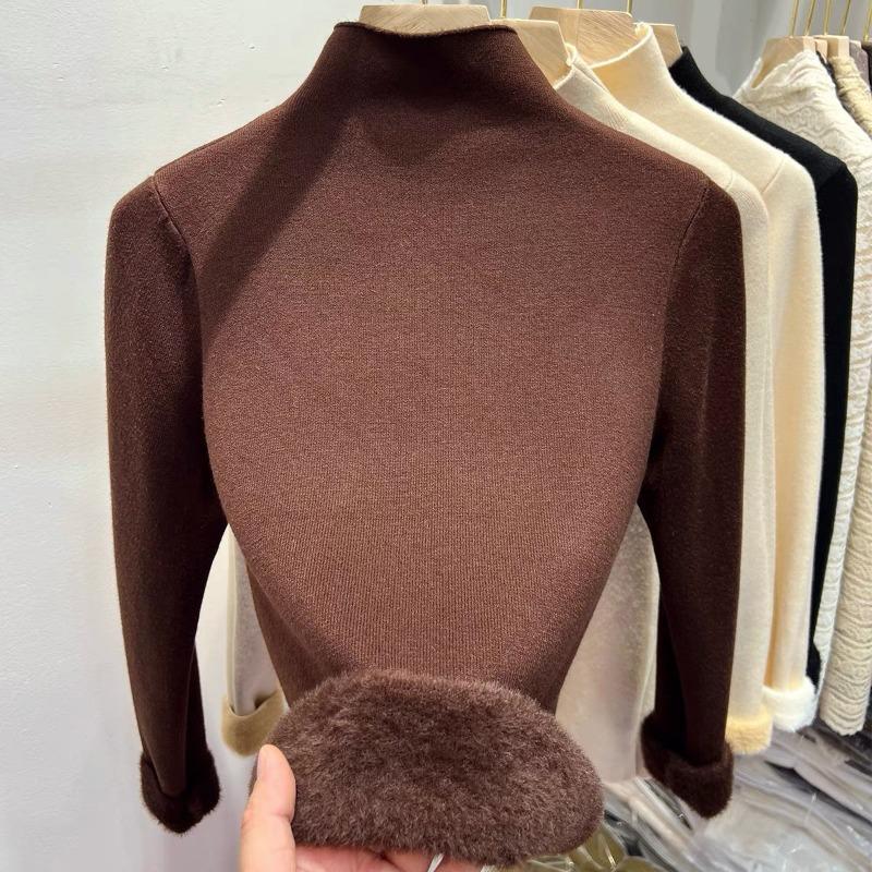 Волосатый свитер с воротником-стойкой для женщин, зимний новый стиль, теплый и толстый свитер-пуловер, популярный модный базовый топ