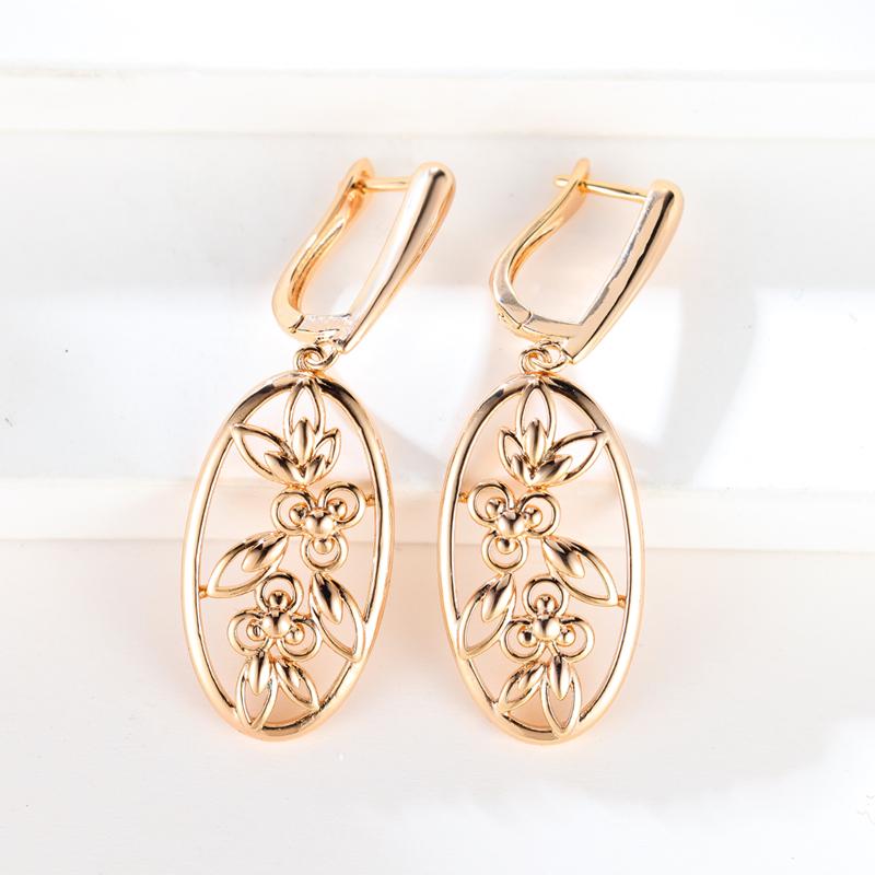 Винтажные золотые полые цветочные длинные серьги для женщин этнические свадебные украшения невесты аксессуары