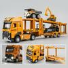 1/32 Engineeringtoy Transport Cars Модель игрушечного сплава литой двухслойный грузовик игрушка инерционный звук свет транспорт для мальчиков подарок