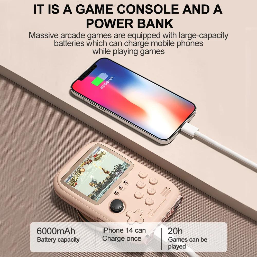 Ultra Clear 3.2 Inch Color Display 2024 New Handheld Game Console Power Bank Can Be Connected To A Tv Childhood Arcade Games