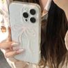 Корея Блестящий Розовый Белый Бант Чехол Для Телефона Для iPhone 16 15 14   11ProMax Mini Pro XR XS 78Plus Противоударный Защитный Чехол