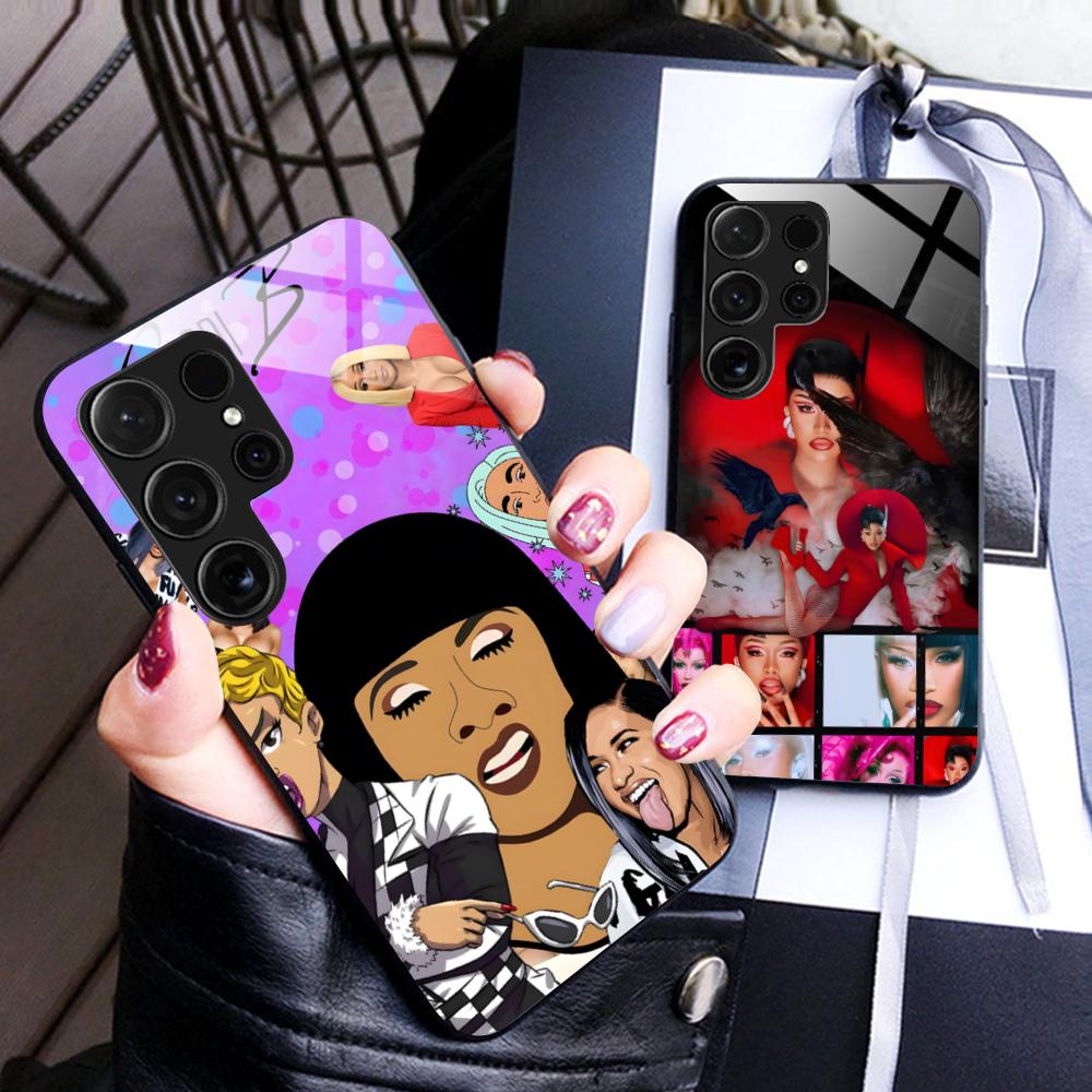 Стеклянный чехол для мобильного телефона Cardi B для Samsung Galaxy S26 S25 S24 S23 S22 S21 S20 Note20 Plus FE Ultra Цветная крышка