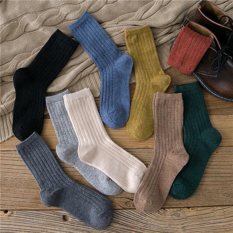 5 пар женских шерстяных кашемировых теплых толстых однотонных мягких повседневных спортивных зимних носков, партия