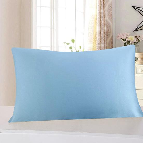 Pillowcase Pillow Cushion Cover with Zipper Solid Color Friendly To Skin Wear Resistant Washable Easy-care Faux Silk Cushion Case Pillowslip