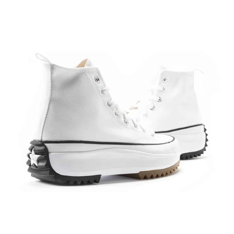 Converse Run Star Hike Thick Sole Comfortable Versatile Elevating Shock Absorbing High-Top Canvas Shoes Unisex White