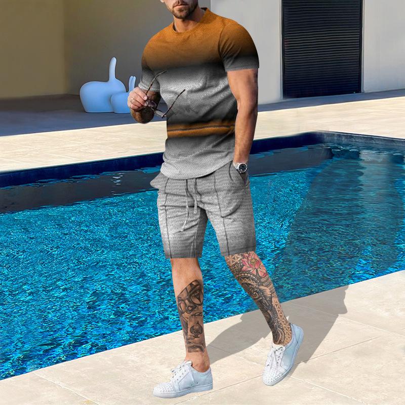 Summer Men's And Women's Short Sleeved Shorts Fashion Trend 3d Print Set Casual Comfortable Sports Clothing