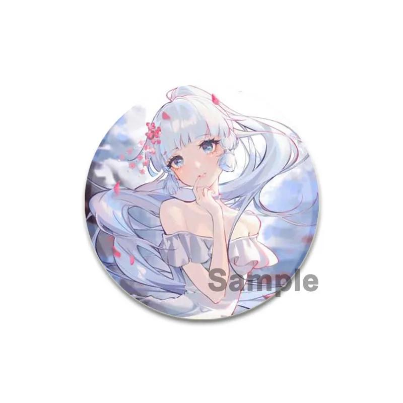 Значок Genshin Impact 32/44/58 мм, милые броши для косплея Камидзато Аяка, креативные изысканные эмалевые булавки для одежды, рюкзака, ювелирных изделий, аксессуаров