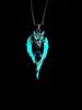 Steel Wolf Pendant Necklace With Glowing Effect For Casual Streetwear Looks