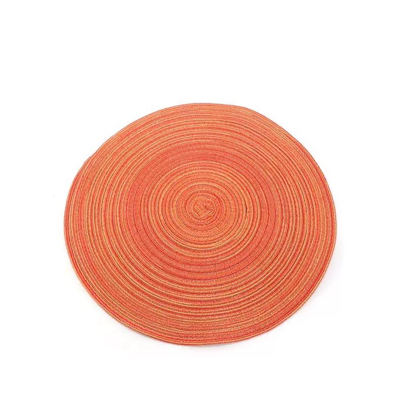 Round Placemat - Heat-Resistant Placemat Polyester Woven Placemat Interior Decor Dining Table Accent Protects All Tableware Rest