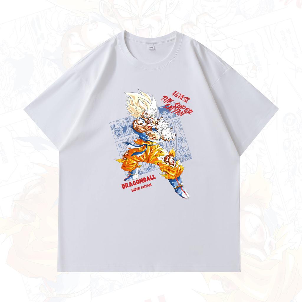 Аниме Dragon Ball Периферия Печатные Хлопковые Футболки с Коротким Рукавом в Японском Стиле для Мужчин и Женщин Супер Сайян