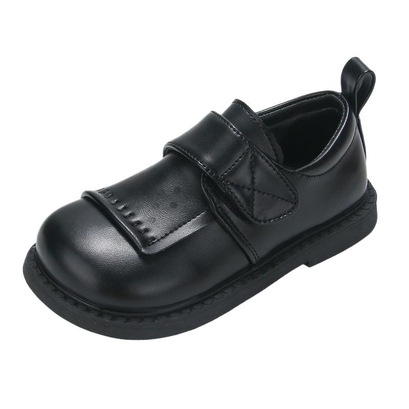 3612Children's soft-soled leather shoes, boys' British-style single shoes, new spring/autumn styles, girls' student black performance shoes