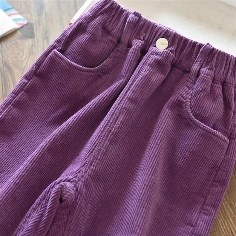 Детские брюки Верхняя одежда Плюс Бархатные утолщенные детские вельветовые зимние брюки для детей среднего и большого возраста
