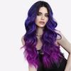 Mermaid Blue Purple Ombre Lace Front Wig – Fantasy Colored Wavy Hair with Pre-Cut Small Lace, Full Cap Wig for Cosplay & Parties (Vivid Gradient)