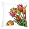 Fashionable Spring Flower Spring Elements Pillow Cover Linen Flower Cushion Pillow Cover