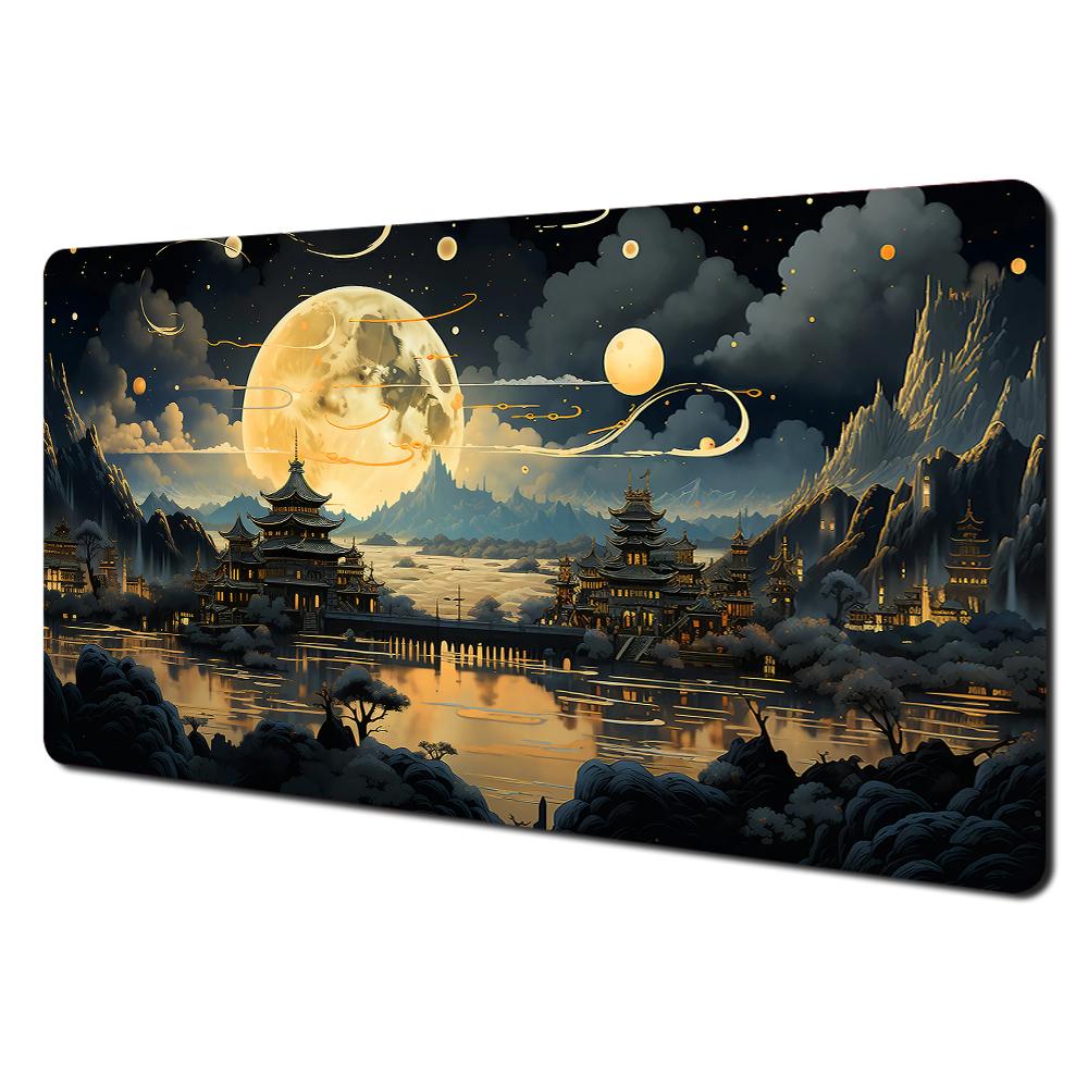 Full moon and night view theme Mouse Pad Desk Mat Stitched Edge NonSlip Durable pad for computer mouse Gaming pads tapis souris