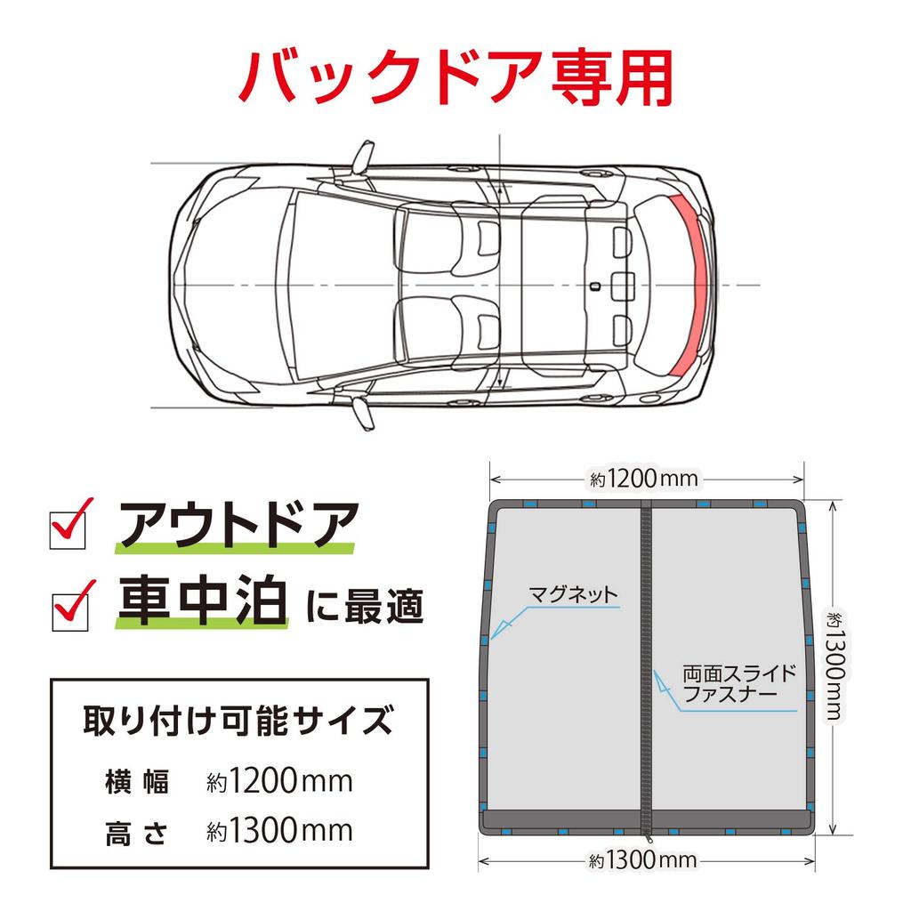 SEIWA Car Insect Repellent Easy for Back Doors Small Size 1 Slide Ideal for Car Camping Car Stink Bug Protection Net, Magnet, Only, (IMP041), Piece,